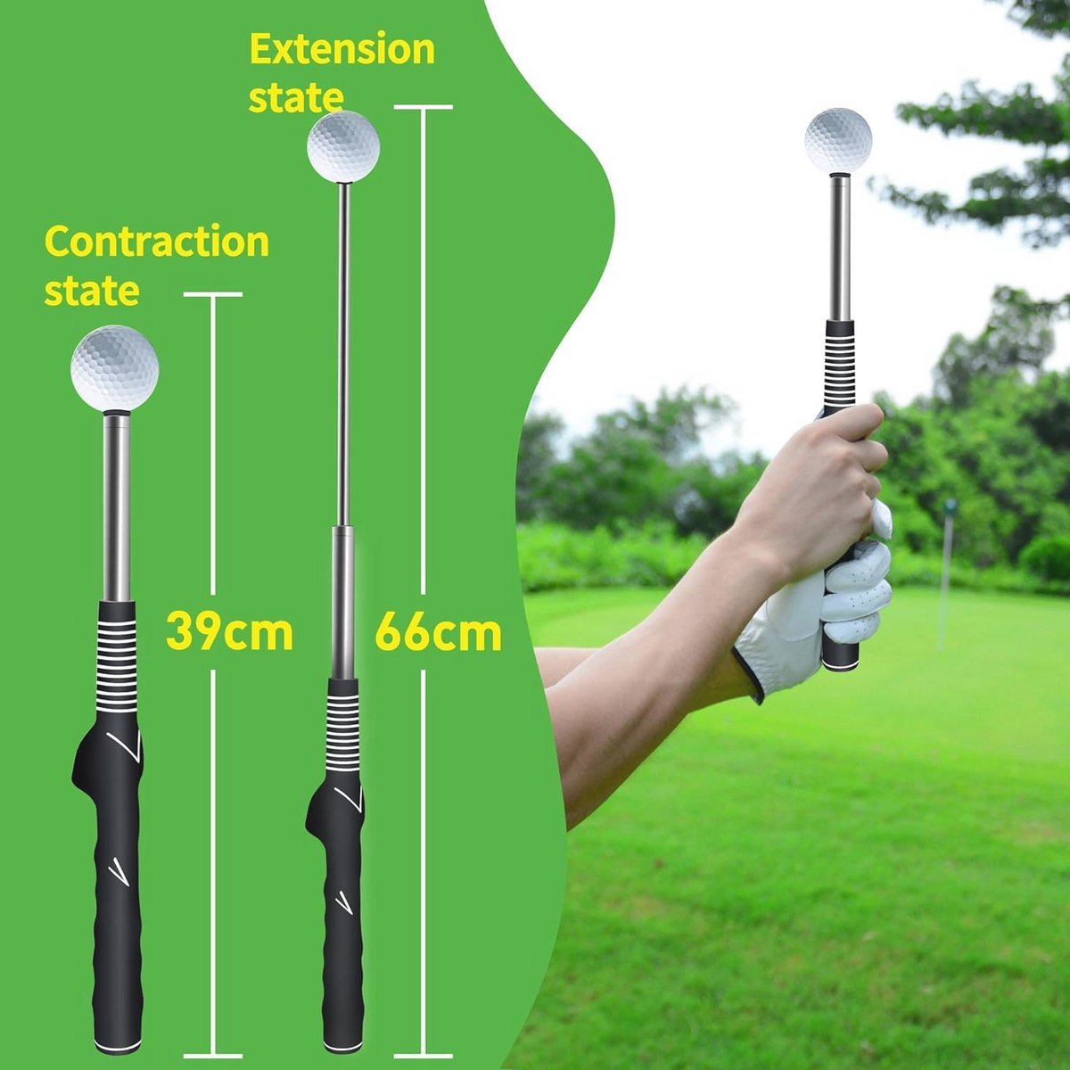 Telescopische Golf Swing Trainer voor Warm-up en Tempo Training