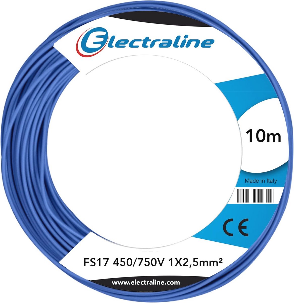 Kabel 10 meter unipolair 1 x 2,5 mm2 voor elektrische leidingen