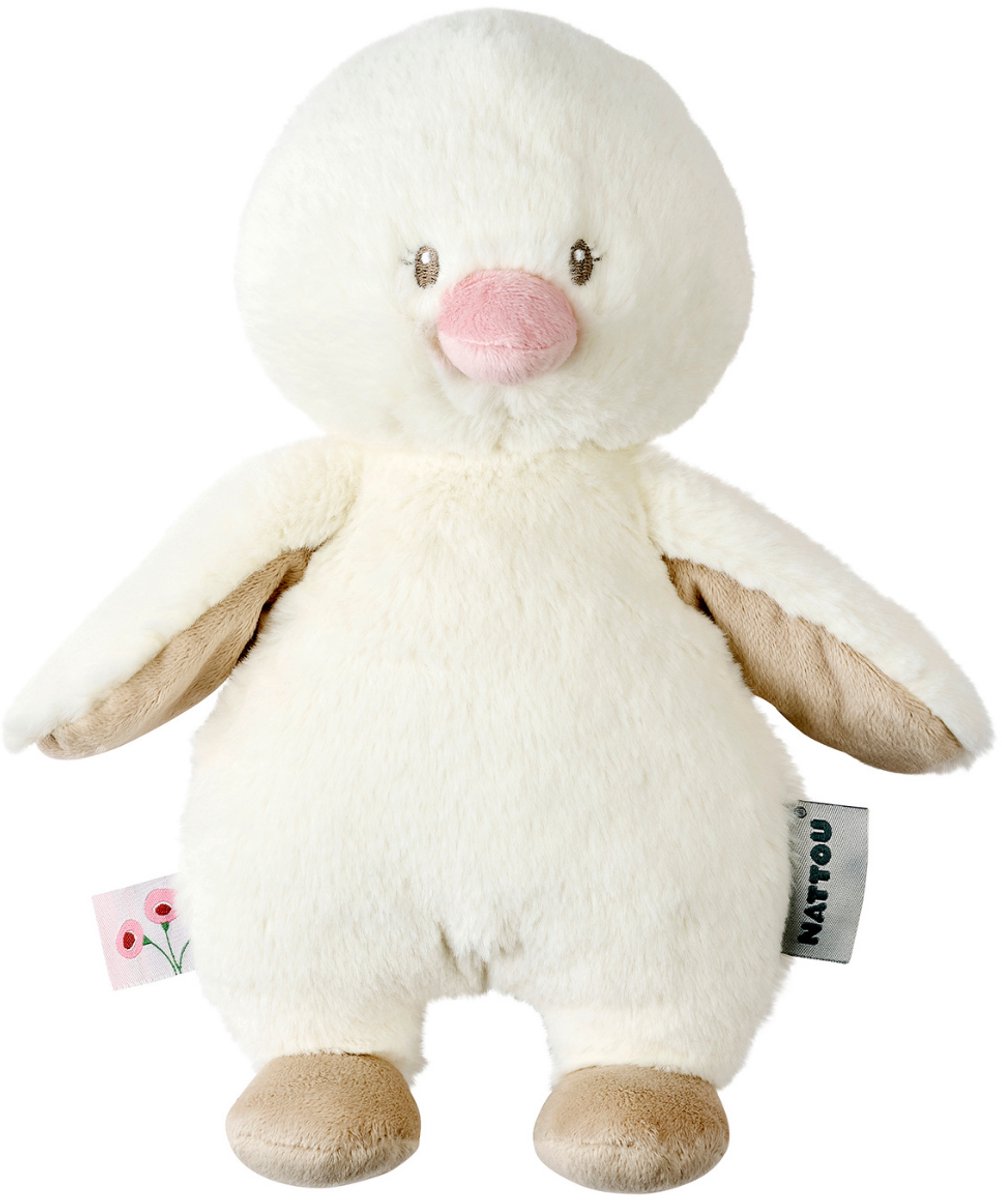 Nattou FanFan Knuffel Eendje - 30 cm - zachte baby knuffel - Baby cadeau - Gebroken Wit
