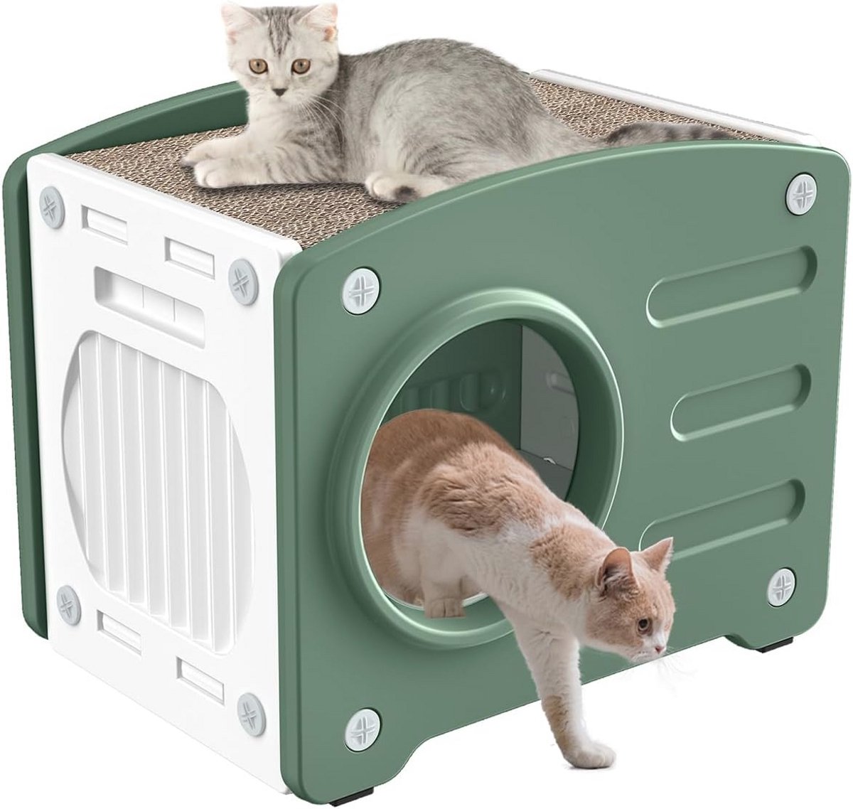 Kattenhuis voor buiten, waterdicht en weerbestendig, ideaal voor spelen en uitrusten, 55 x 41 x 46 cm