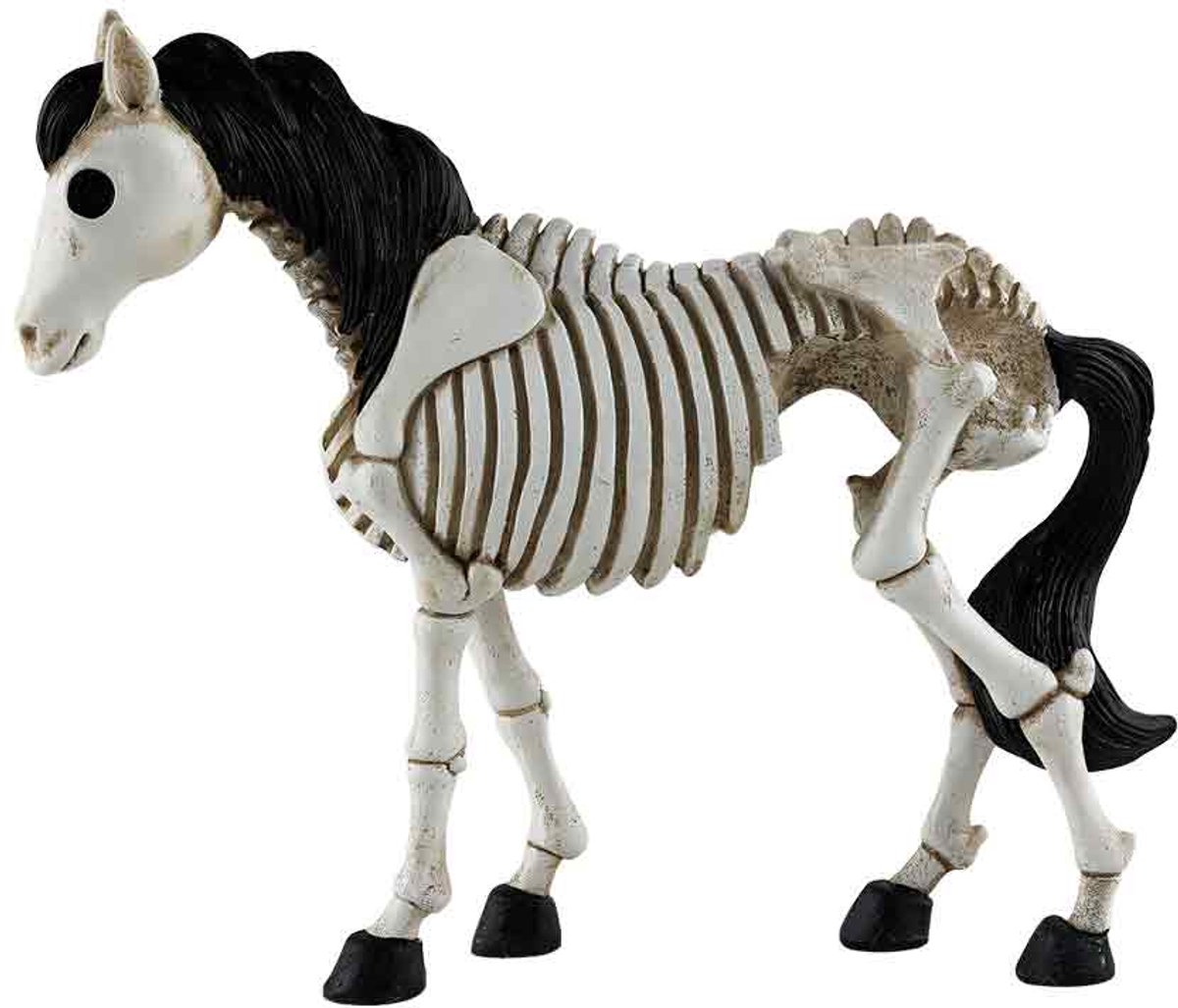 Halloween Skeletpaard - Resin - Verstelbare Gewrichten - Binnen/Buiten Decoratie