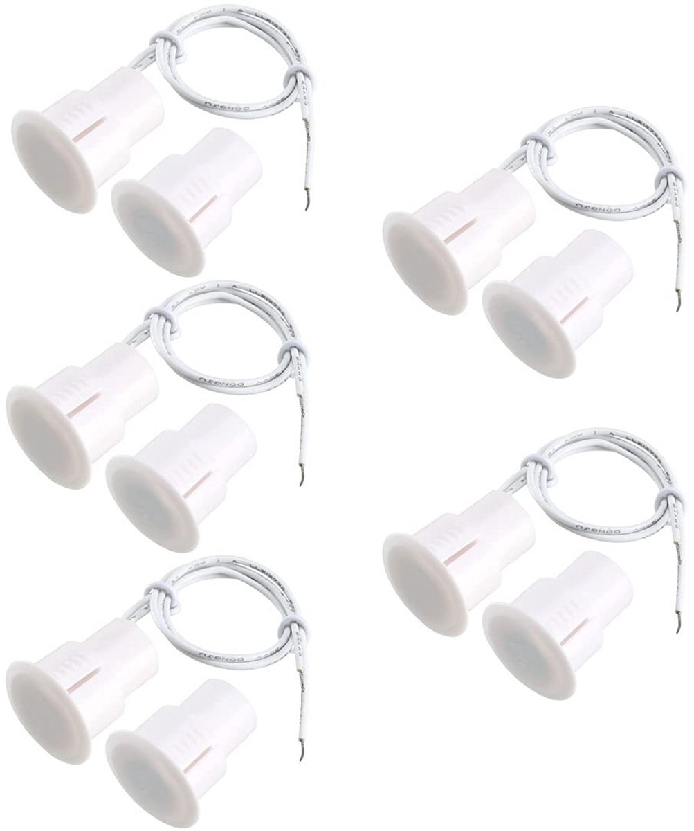 5 Stuks Verzonken NC Beveiligingsalarm Deur Raam Contactsensor Magnetische Reed-schakelaar
