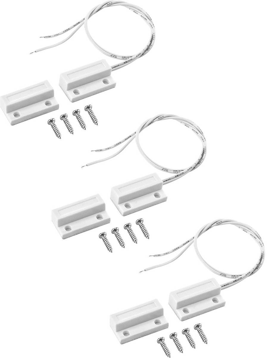 3 stuks MC-38 Bedrade Beveiligingssensor Alarm voor Deur en Raam