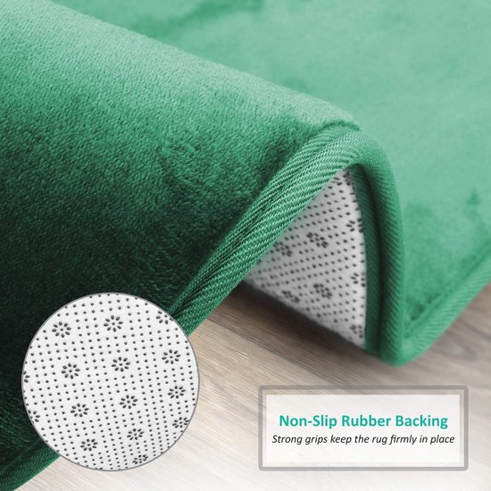 Ultrazachte Pluche Badmat Set van 2, Antislip, Fluwelen Traagschuim, 20 x 32, Effen Jagergroen