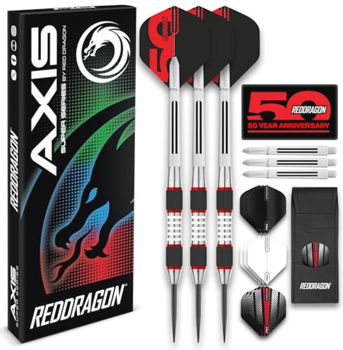 Professionele 28g Tungstendart Set met Flights, Stokken en Koffer