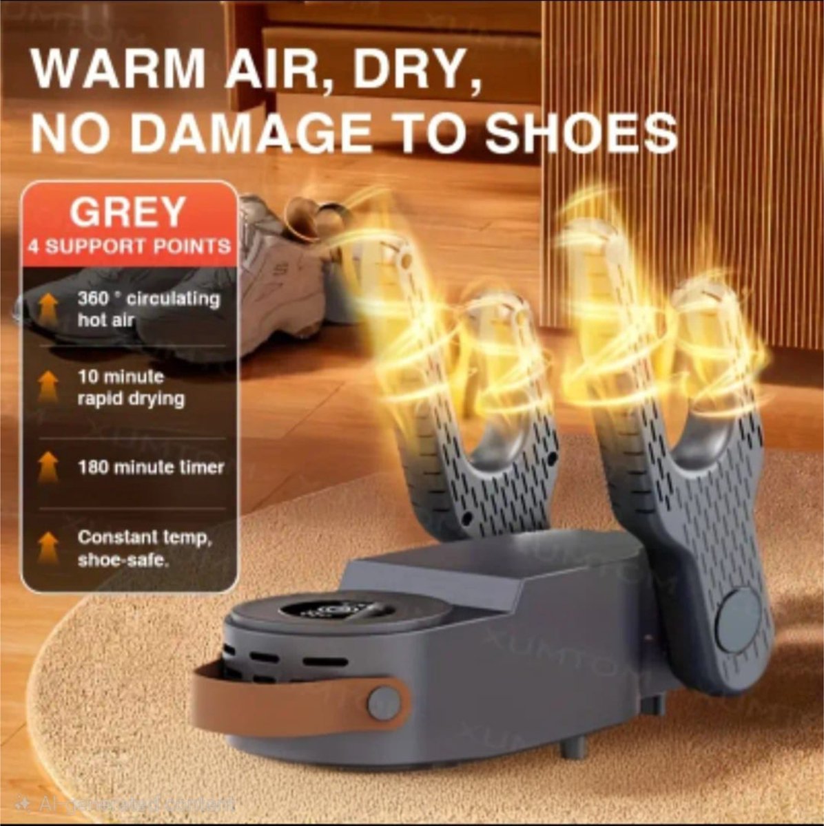 Elektrische schoenendroger met ozontechnologie - geschikt voor alle soorten schoenen, inclusief sneakers, laarzen en zelfs handschoenen.