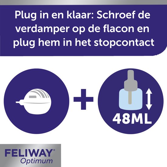 FELIWAY Optimum Startset | 1 Verdamper en Flacon 48ml |Anti-stress voor Kat