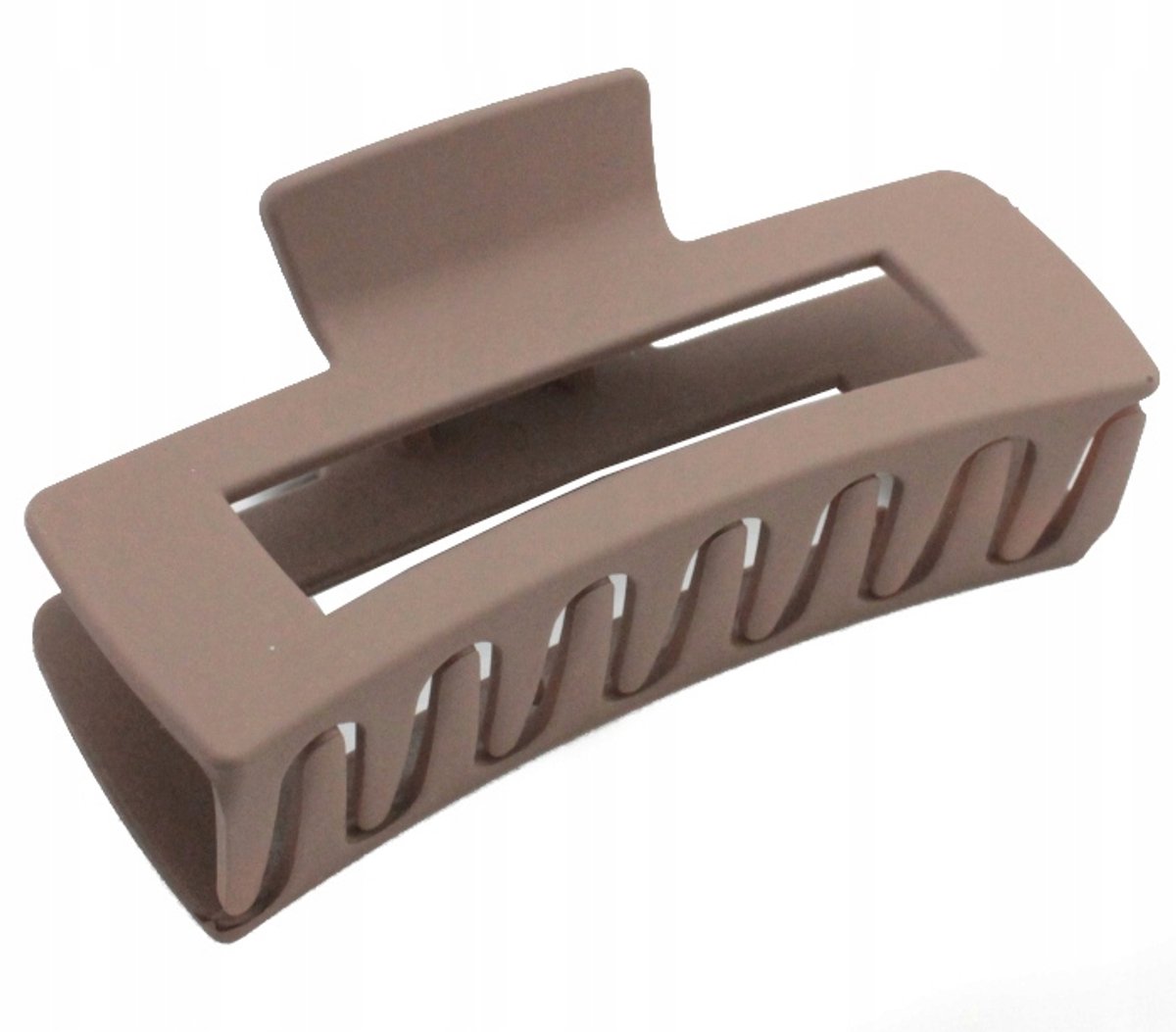 Grote Matte Haarclip 10cm - Donkerbeige