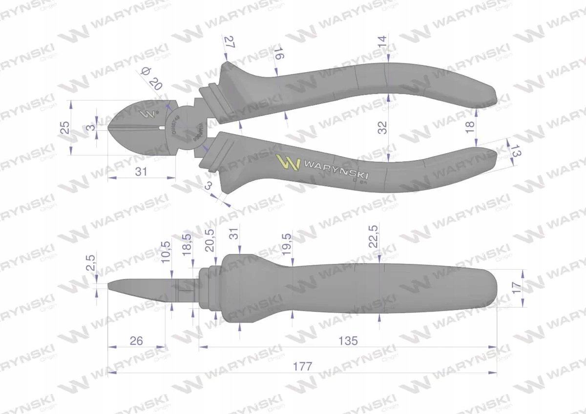 Waryński Zijsnijtang 180 mm - Professioneel Gereedschap
