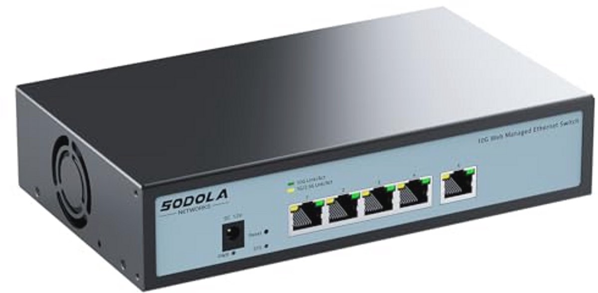 5-poorts 10 Gbit Easy Web Managed Switch - 10 Gb Switch met LACP, QoS, VLAN & IGMP voor optimaal netwerkbeheer