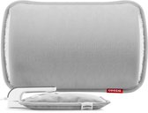 Coozie Elektrische Kruik – 1L – met ThermoSoft Hoes van Coral Fleece – Verwarmende Zachte Warmwaterkruik – Warmtekruik – Lichtgrijs