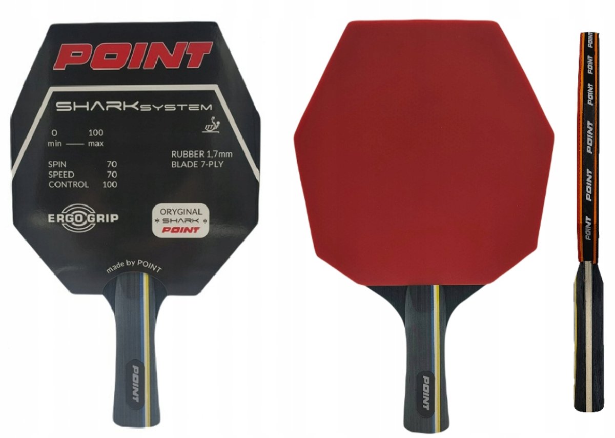 POINT SHARK SYSTEM Tafeltennisracket - Geoptimaliseerde Slagopverflecht