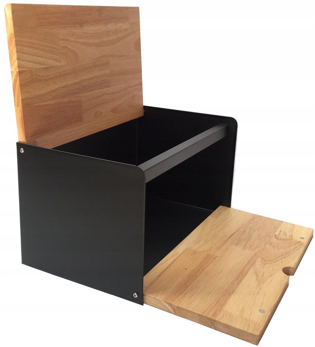 Houten Broodtrommel met Dubbel Deksel - 35,5 cm