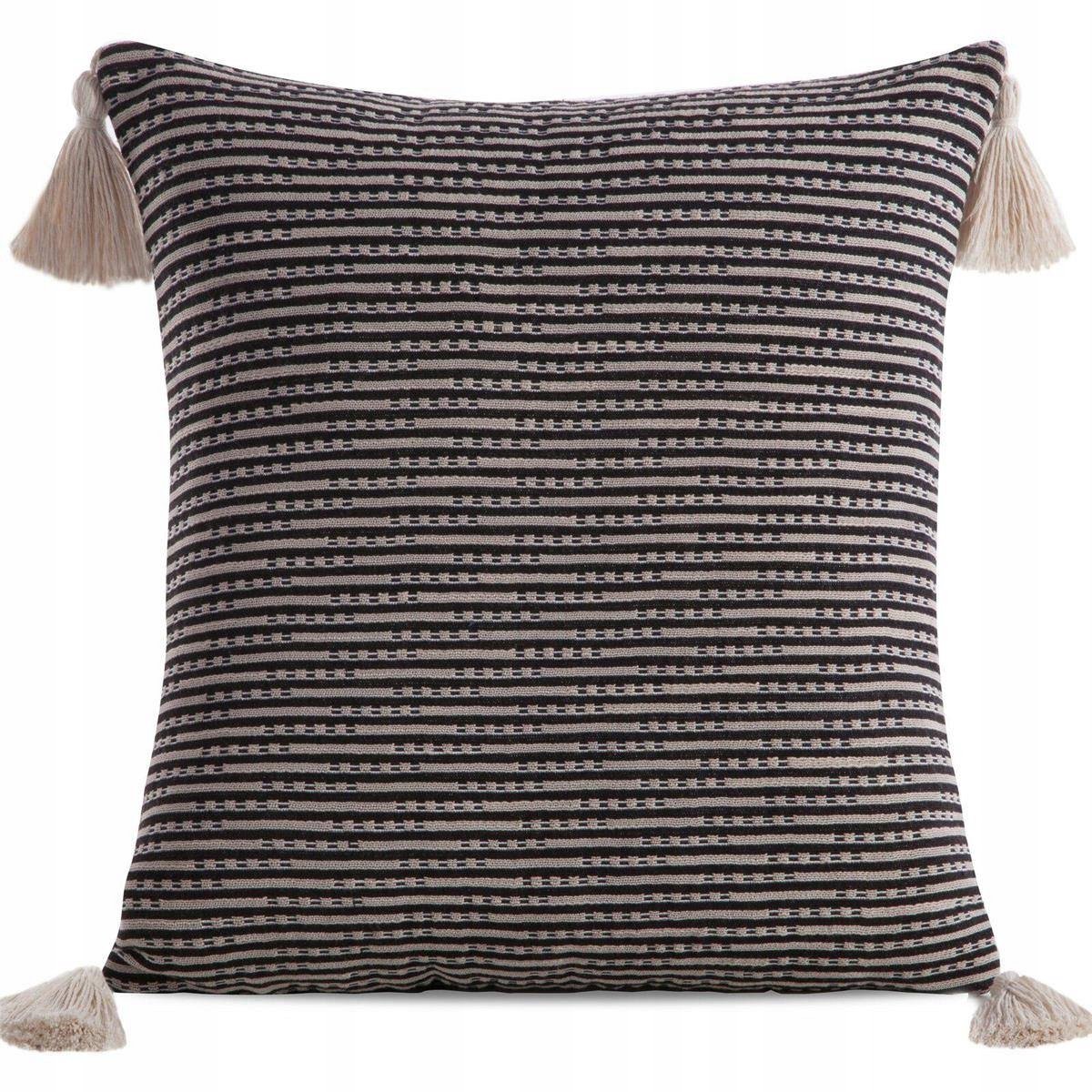 Boho Sierkussenhoes Zwart 45x45 cm met Franje