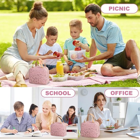 Geïsoleerde Lunchbox voor School en Werk - Mooie Koeltas voor Dames en Kinderen - Perfect voor Picknicks en Stranduitstapjes — afbeelding 4