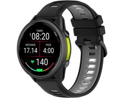 Siliconen bandje - geschikt voor Garmin Forerunner 935 / 945 / 955 / 965 / 745 / 970 - zwart grijs