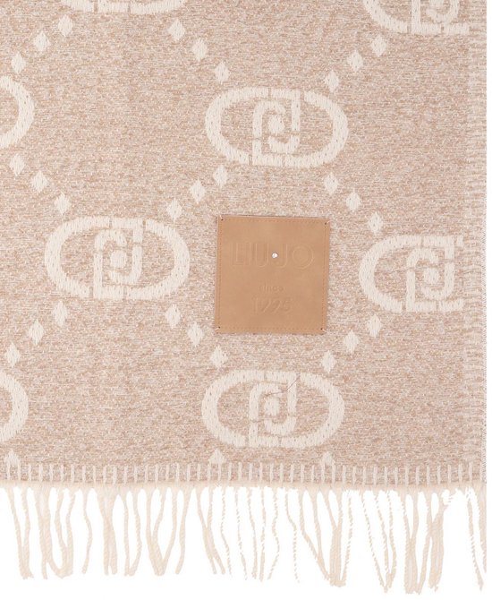 Katoenen sjaal in natuur beige - Counting Flowers