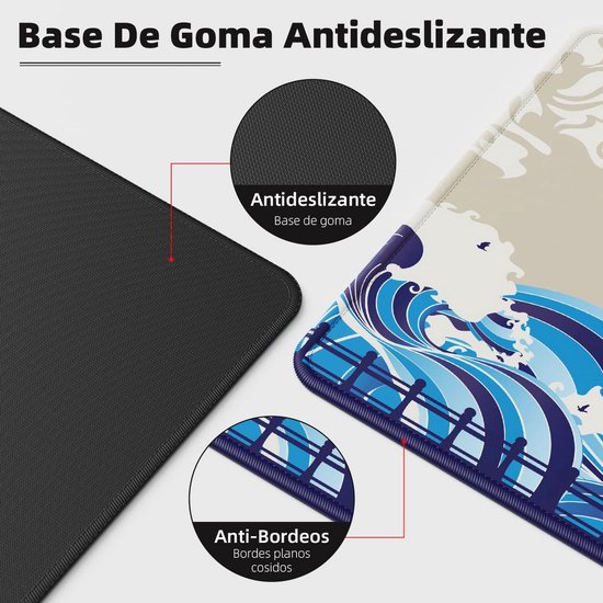 Grote Gamingmuismat XL met Antislip Basis en Gestikte Randen — afbeelding 2