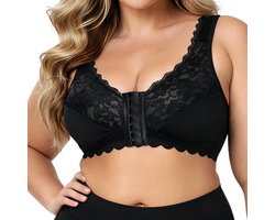 BH met voorsluiting dames - BH zonder Beugel - Licht Corrigerend - Maat XL - Zwart - Comfort BH - postoperatieve bh - BH Grote maten - Push-up-beha's - Onzichtbare BH - Ondersteunende BH - Beha dames - Niet voorgevormde BH