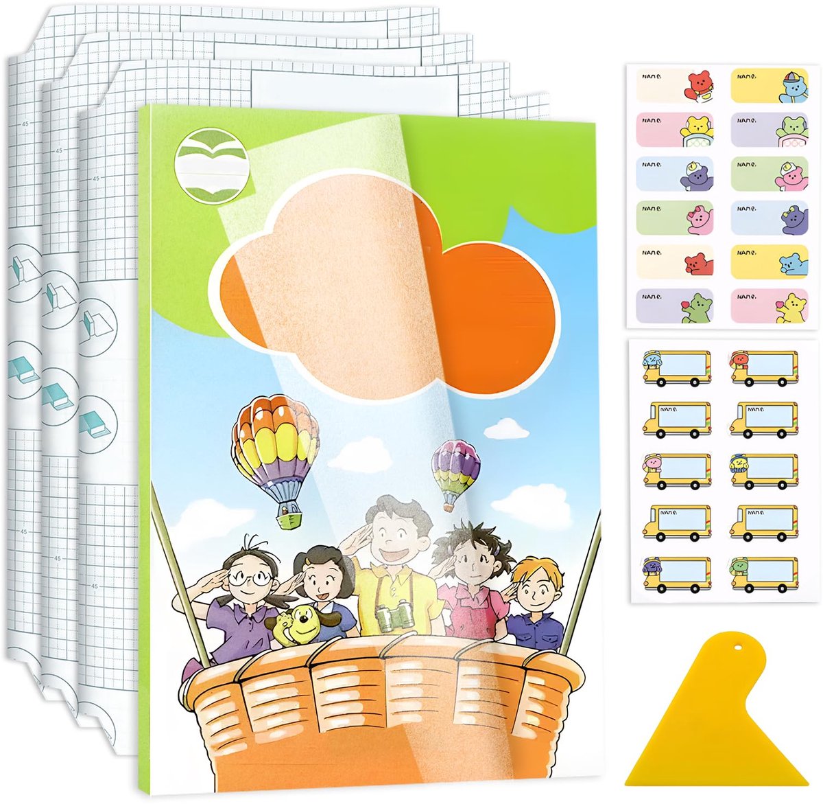 IMPERATORIS® Kaftfolie/Boeklon/Lamineerfolie Zelfklevend - Transparant - Kaften - Kaftpapier - Pak van 10 A4 - 24 stickers - 47 x 34 cm