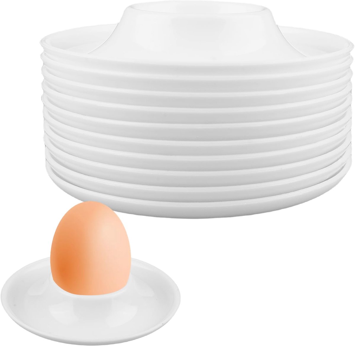 Unyqoos® Set van 10 multifunctionele witte eierdopjes voor ontbijt en meer