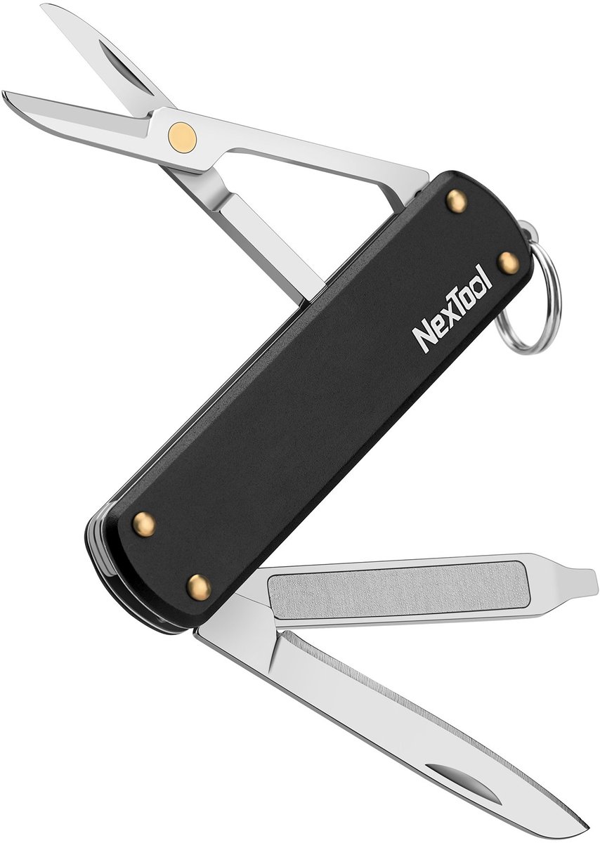 NexTool Mini Zakmes – 5-in-1 – Zwart RVS – Lichtgewicht & Duurzaam