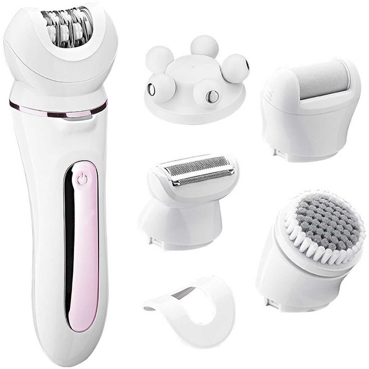 Ynkkvre - 5 in 1 Epileerapparaat dames - Epilator - Ladyshave - Ontharingsapparaat - Gezichtsepilator - Scheerapparaat - Eeltverwijderaar - Gezichtsreiniger - Massage