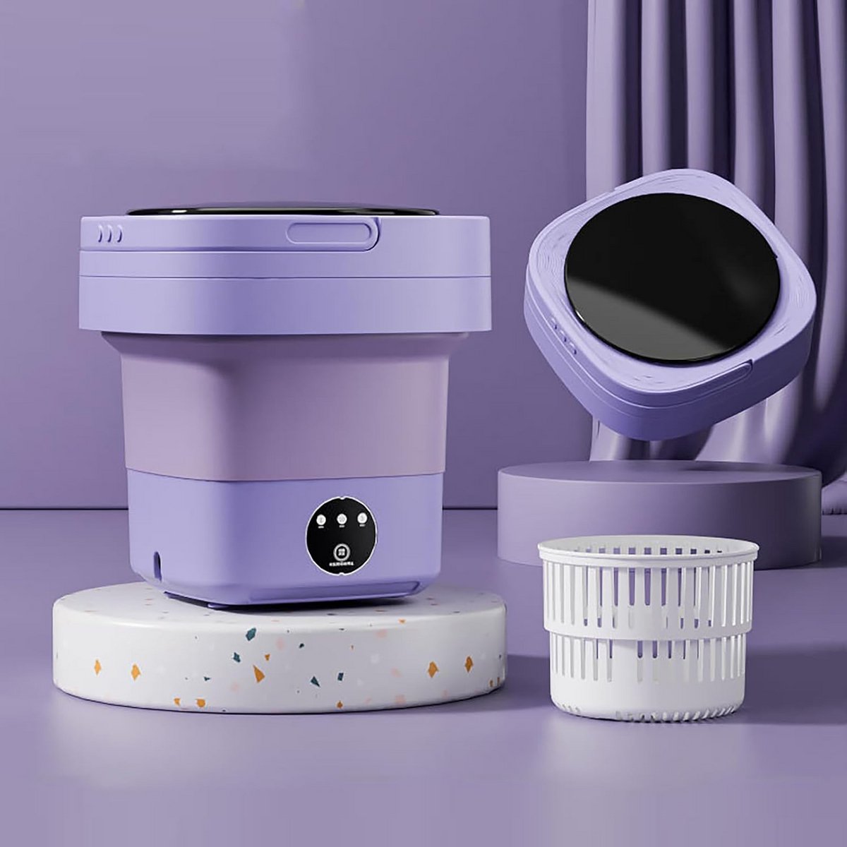 Draagbare Mini Wasmachine met 12L Inhoud voor Kleine Wasgoed en Reizen