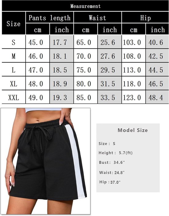 Dames Shorts Katoen Hoge Taille - Comfortabele Zomer Sport & Yoga Korte Broek met Zakken — afbeelding 2