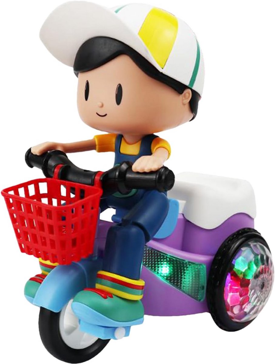 Elektrische Kinderdriewieler Speelgoedauto met Muziek, Licht en 360 Graden Draaien