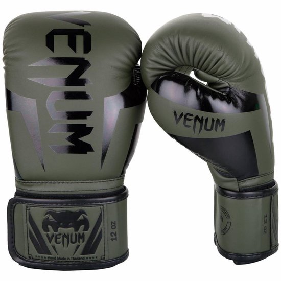 Venum Elite Boxing Gloves - Kaki/Black - Groen - 16 oz