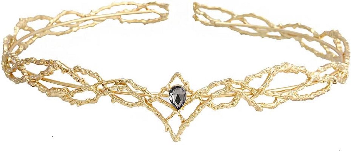 Strass Tiara Hoofdband voor Bruiloft, Feest of Kostuum - Verstelbare Prinsessen Kroon