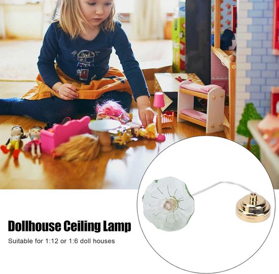 Miniatuur Kroonluchter LED Voor Poppenhuis 1:12 - Realistische Verlichting Met Schakelaar