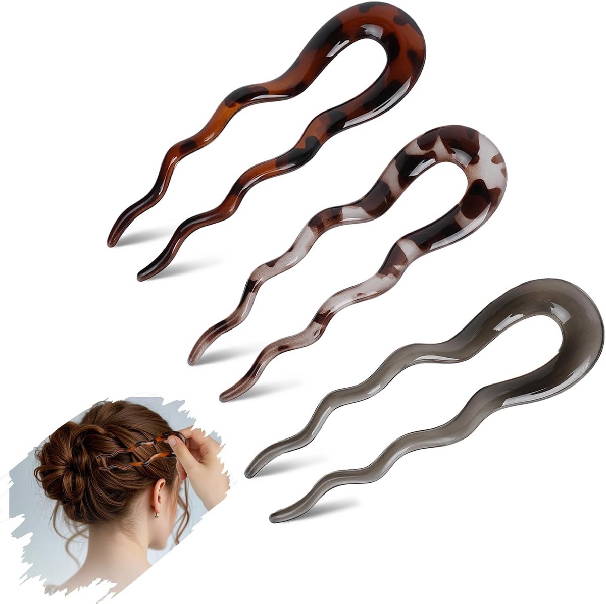 Grote Metalen Haarspeld U-Vormig Haaraccessoire voor Vrouwen voor Kapsels