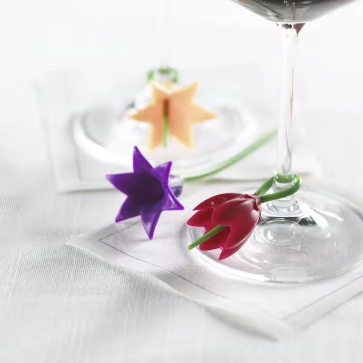 Glasmarkers - Glas marker - Bloemen - 6 Stuks - Glas herkennen - CHPN