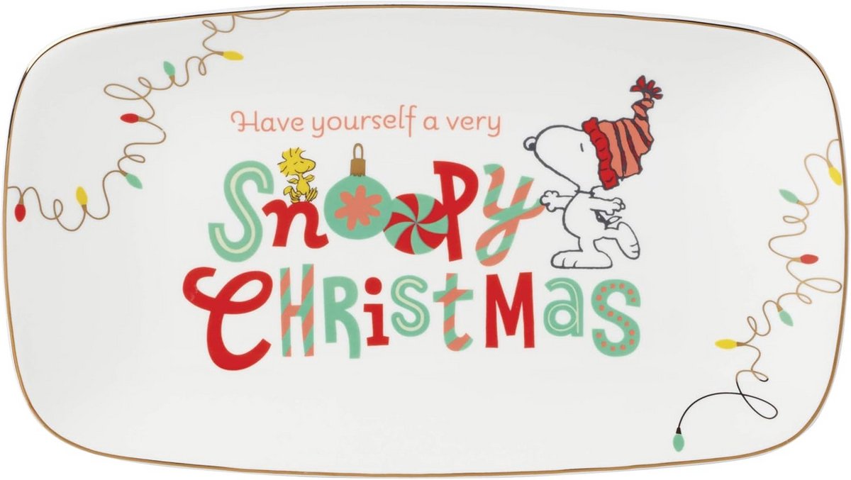 Snoopy Kerst Hors d'Oeuvres Dienblad voor Snacks en Hapjes
