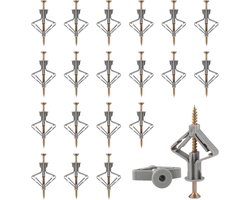 50 Sets Cavity Plugs - Butterfly Spreader Plugs - Hollow Wall Plugs - Drywall Plugs Set met Screws - Drywall Plugs Screw Set voor Registry Plugs - Muur - Holle Wanden - Betonnen Muren - Gipsplaten Plugs