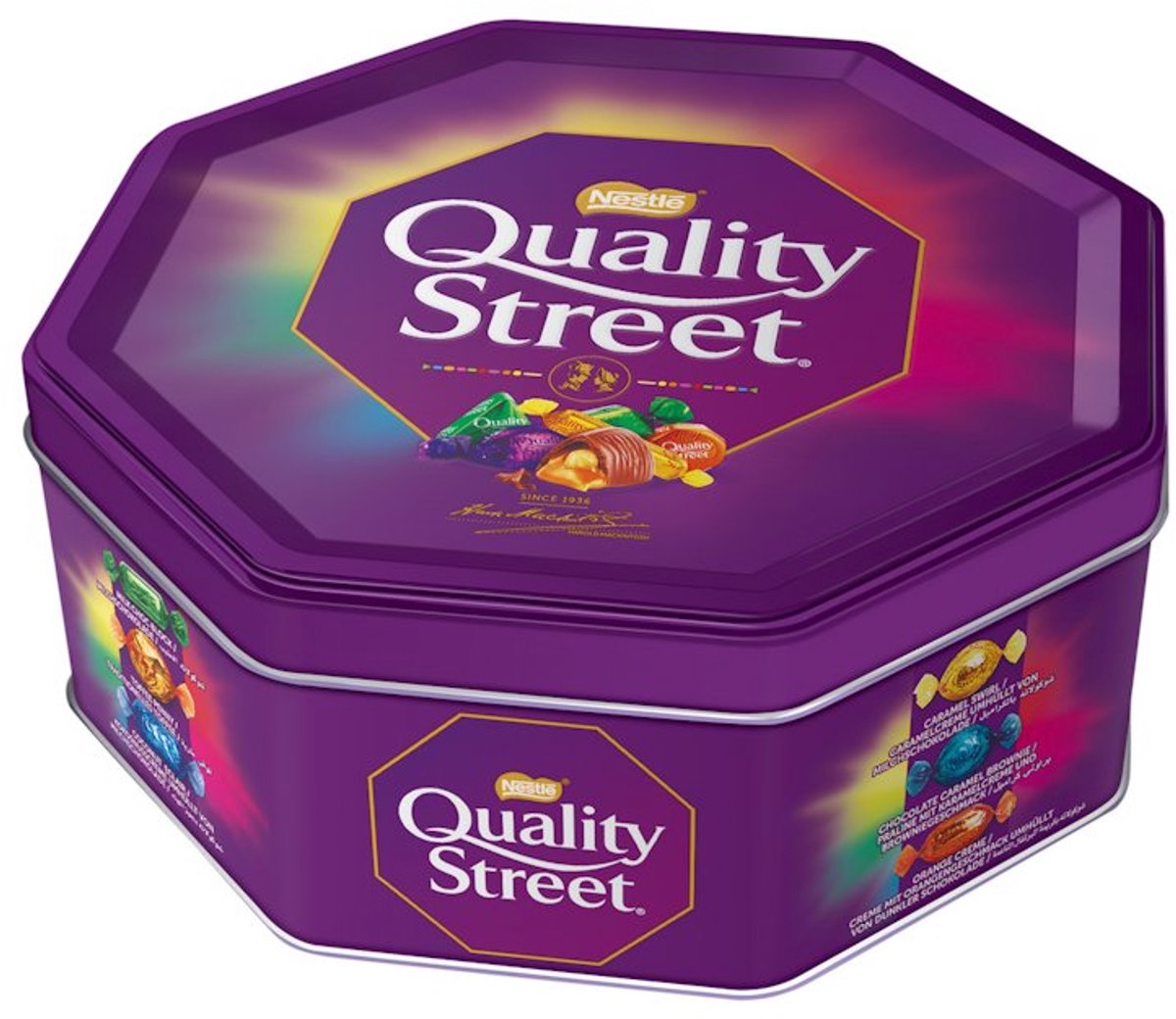 Nestlé Quality Street 900g - 11 smaken - XL snoeppot met bonbons en toffees - Chocolade cadeau - Chocolade mix in tinbox