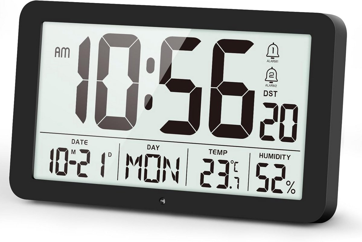 Digitale Wekker met Temperatuur, Vochtigheid en Autodimmer - USB & Batterijvoeding