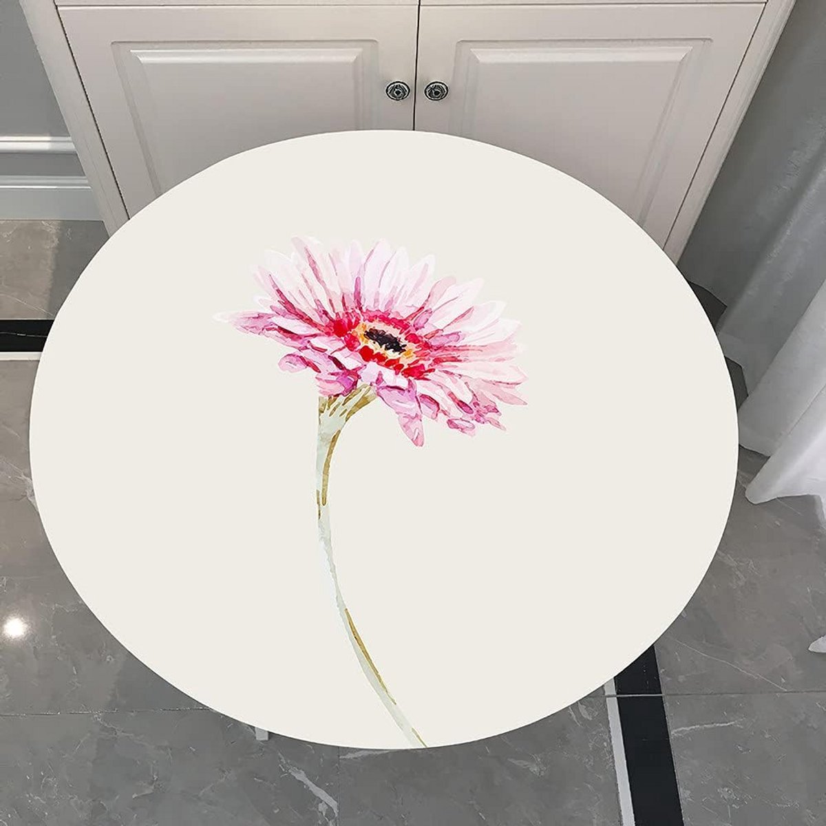 Ronde Tafelkleed met Elastische Rand - Waterdicht en Vlekbestendig - Plantenpatroon