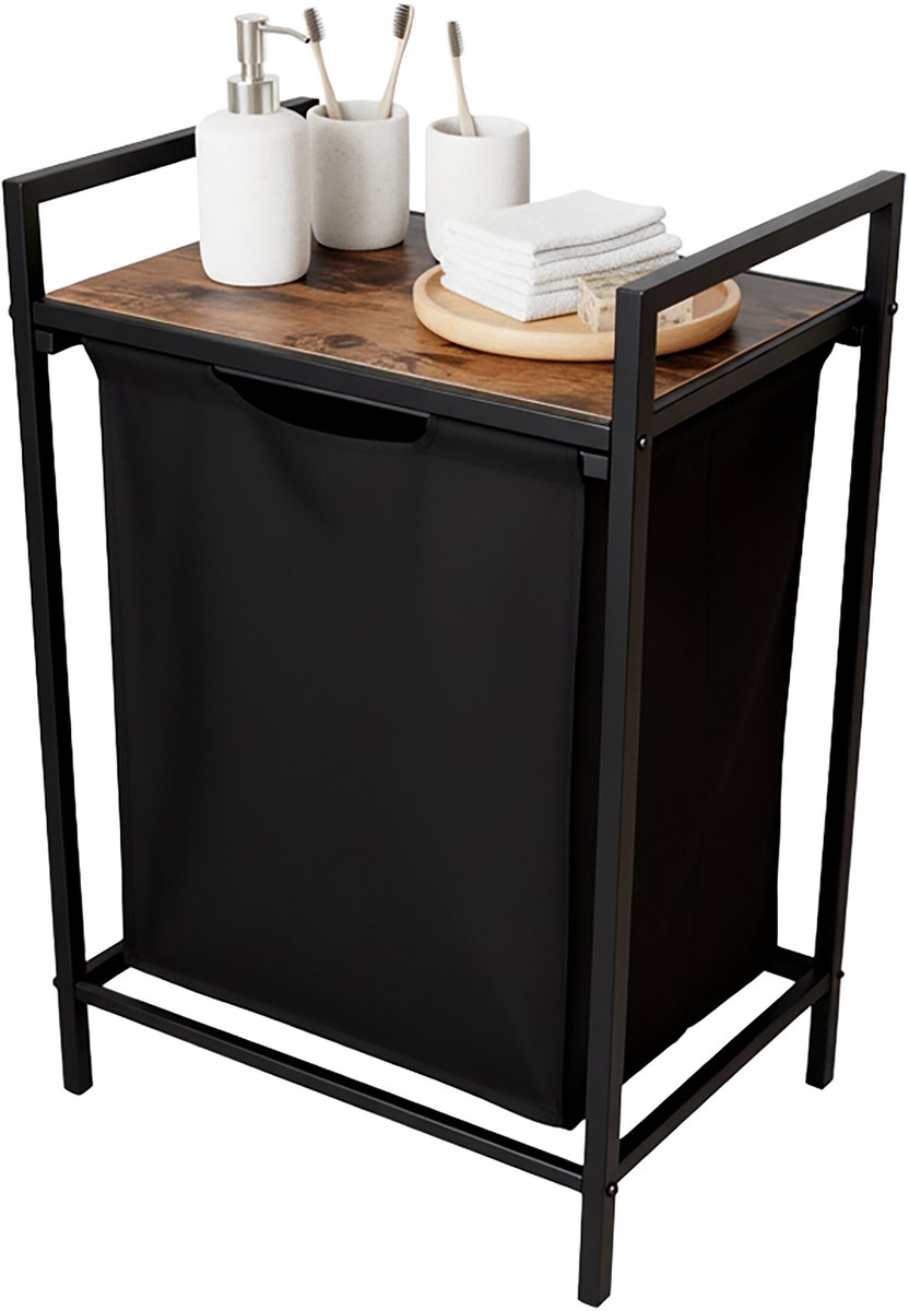 Wasmand - 65 l - zwart en bruin