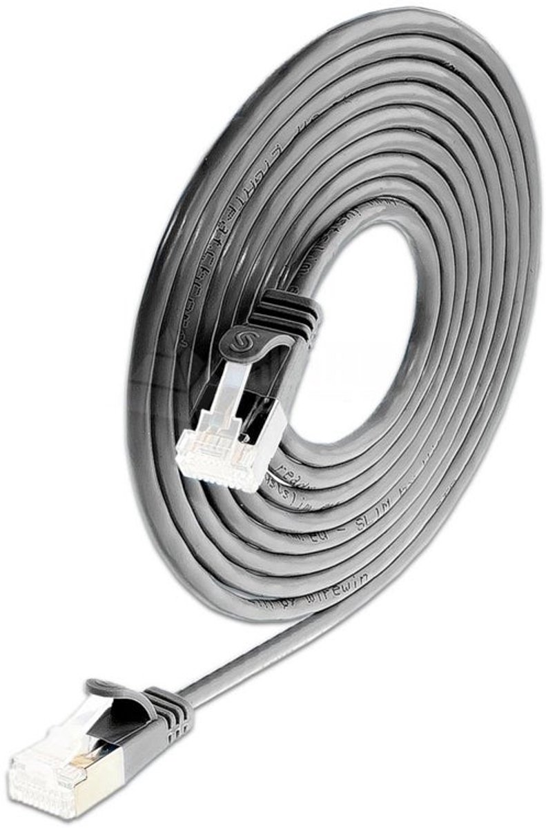 SLIM Patchcords PKW-LIGHT-STP-K6A 5.0 SW netwerkkabel Zwart 5 m Cat6a U/FTP (STP)