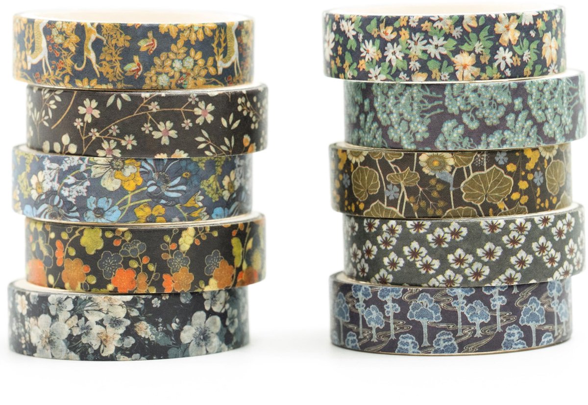 IMPERATORIS® Washi-tape - Masking Tape - Plakband Rol - Meerdere ontwerpen - Veelkleurig - 10 Rollen
