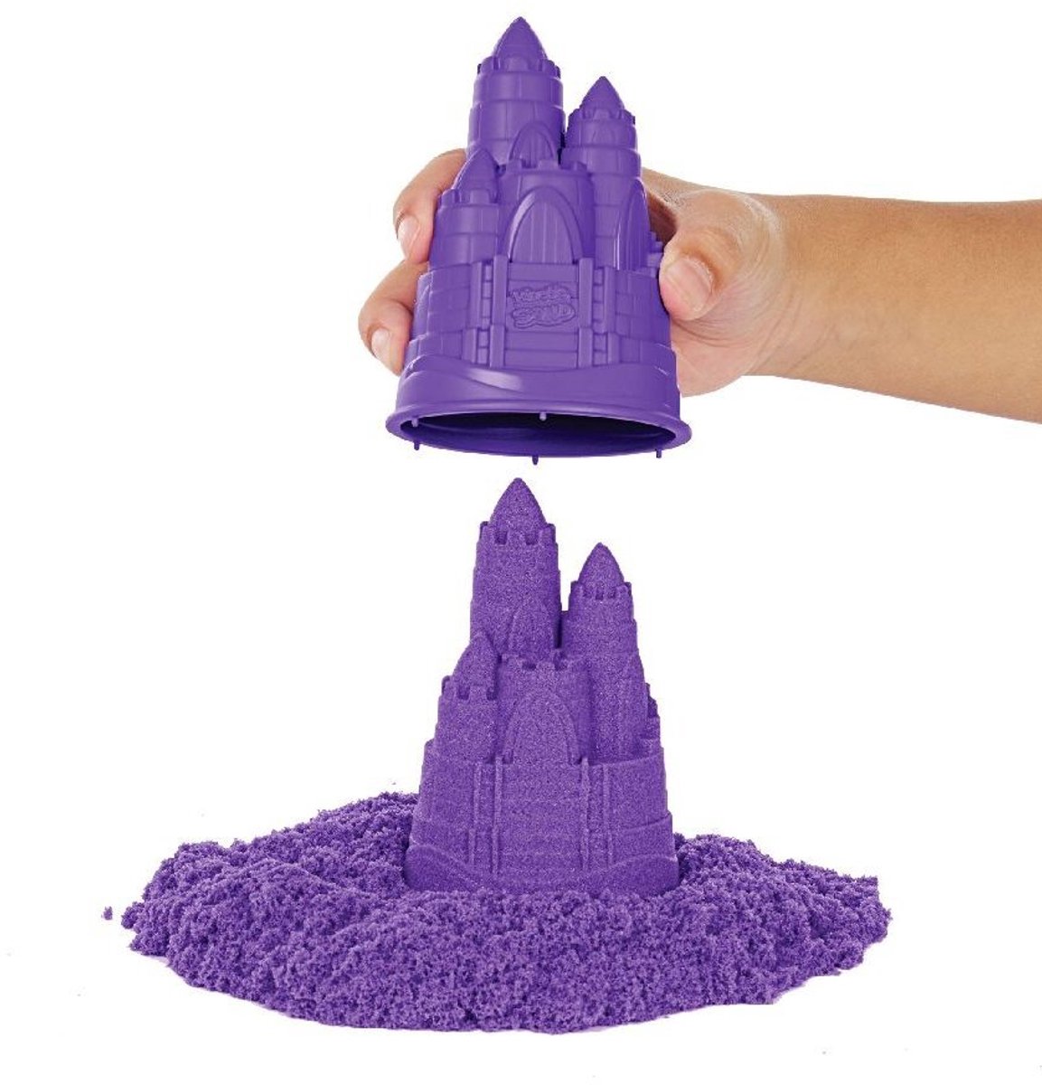 Kinetic Sand - Zandbak-set met 454 g paars origineel Kinetic Sand opbergzandbak 4 vormen en gereedschap - Sensorisch speelgoed — afbeelding 8