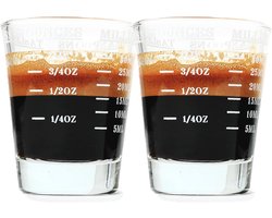 Shot Glass Maatbeker 2-pack - Hittebestendig en Vaatwasserbestendig | Bar Accessoires voor Barman