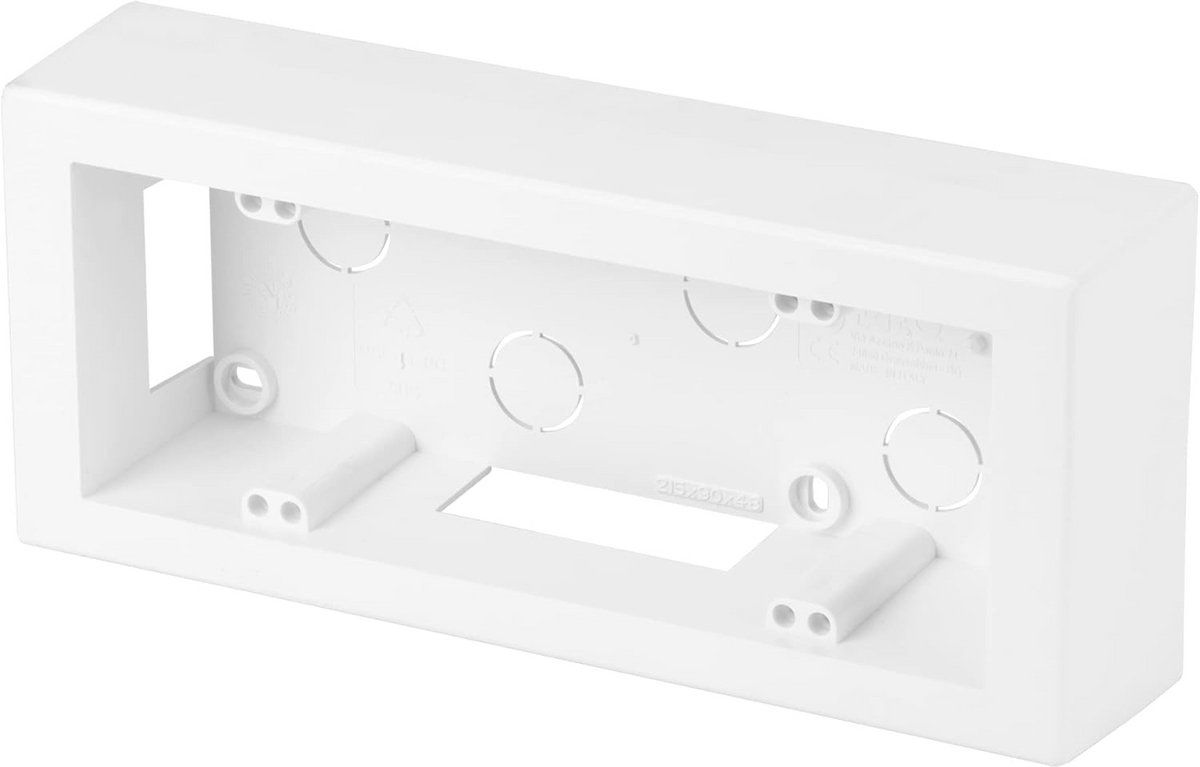 Rechthoekige Wanddoos voor Wandmontage - 178 x 61 x 44 mm, Maximaal 6 Modules, IP40, Wit