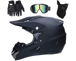 Motocross Helm | Matte Zwart Motor Helm voor ATV, Dirt Bike en Scooter | Veilig en Lichtgewicht