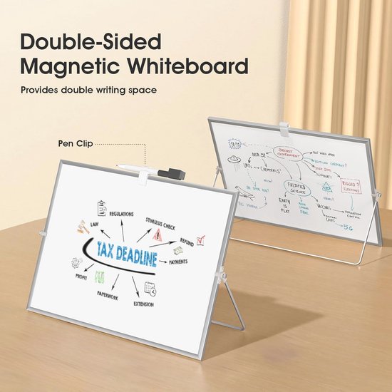 Mobiel whiteboard MAULpro easy2move, dubbelzijdig, magnetisch, dubbele