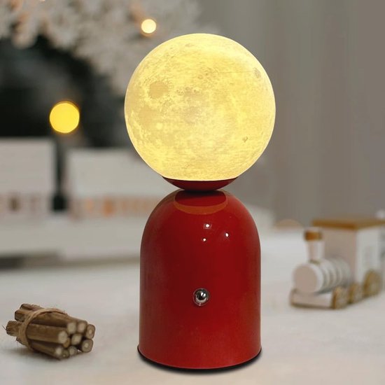 Oplaadbare LED Bedlamp met 3 Kleuren Touchfunctie - Draadloze Tafellamp voor Thuis en Feesten — afbeelding 3