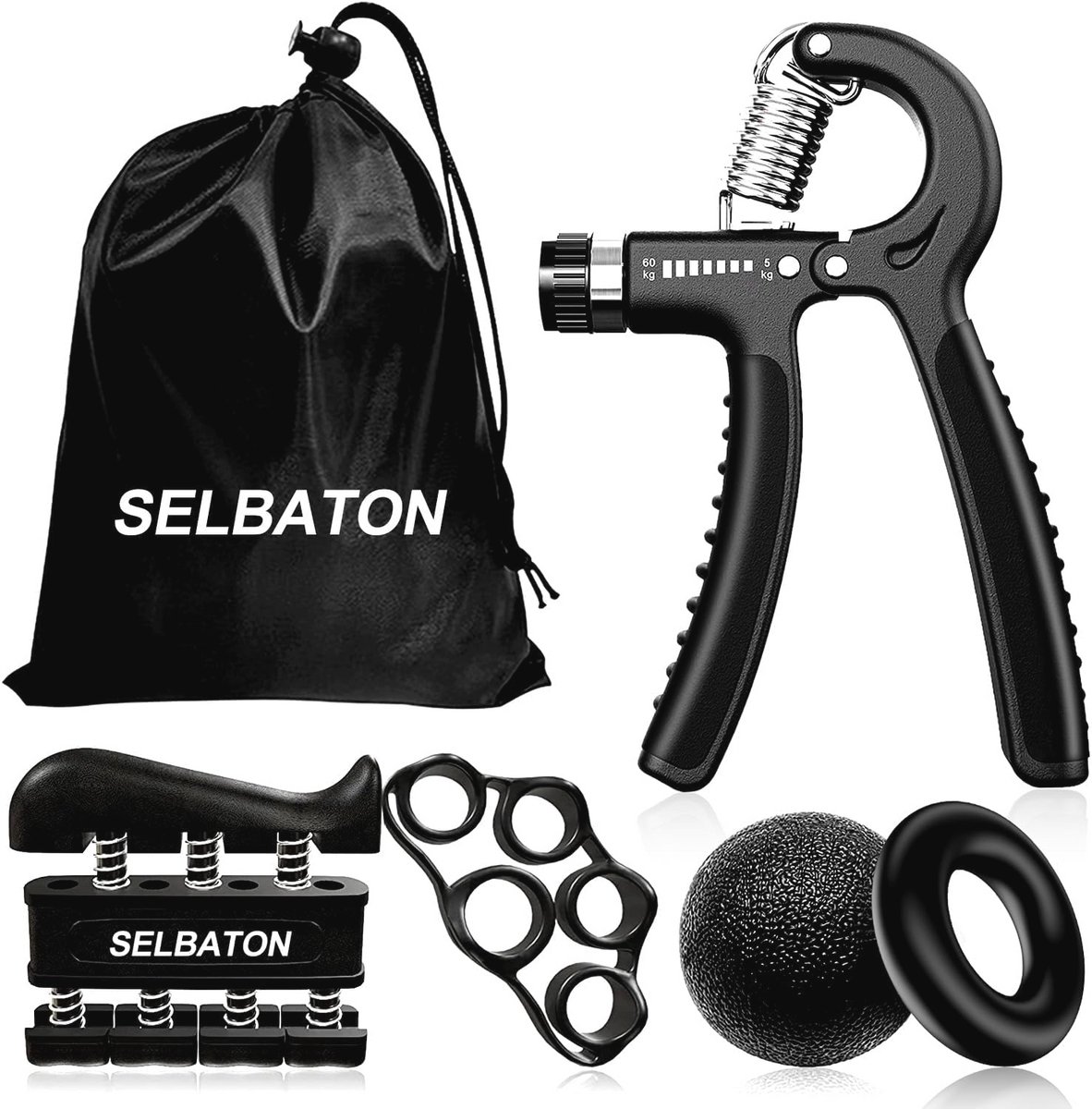 Vingertrainer Set van 5 - Handtrainer voor Spieropbouw en Stressvermindering